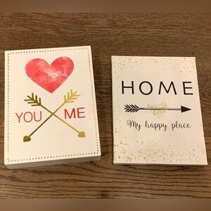 2 x home canvas wall deco art.  Size 6”w x 8”h